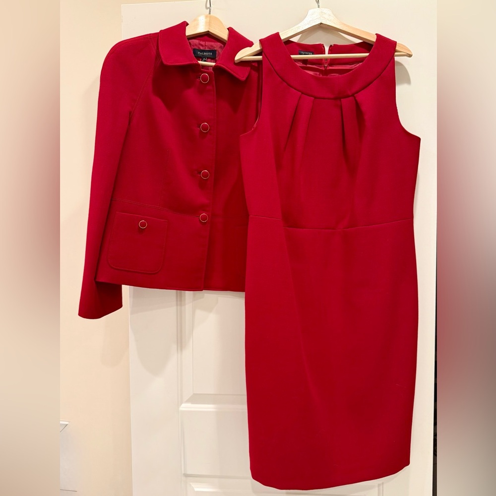 Talbots Red Women's Dress and Jacket size 14
